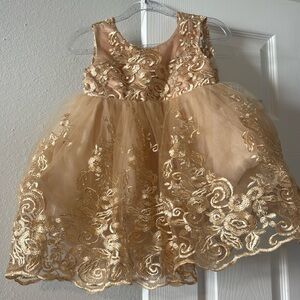 Toddler gold dress